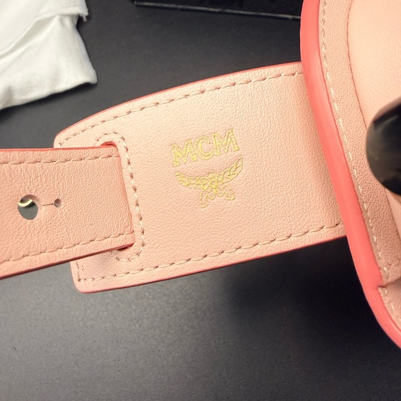 MCM Pink Leather Mini Belt Bag Crossbody - Picture 4 of 13